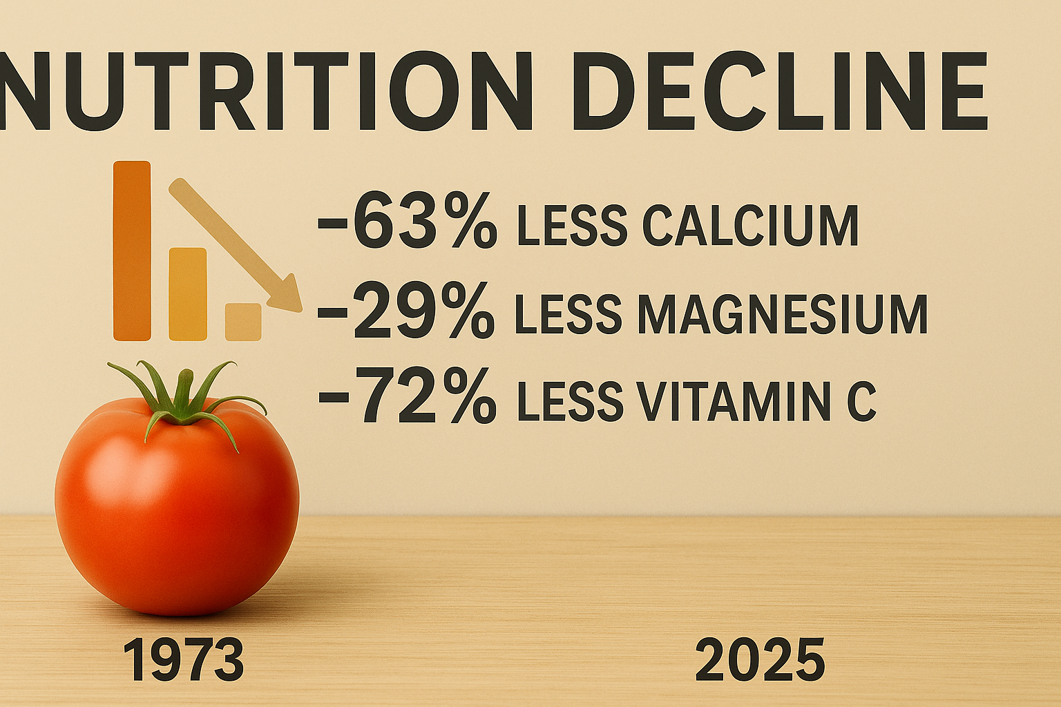 Declining nutritional value illustration